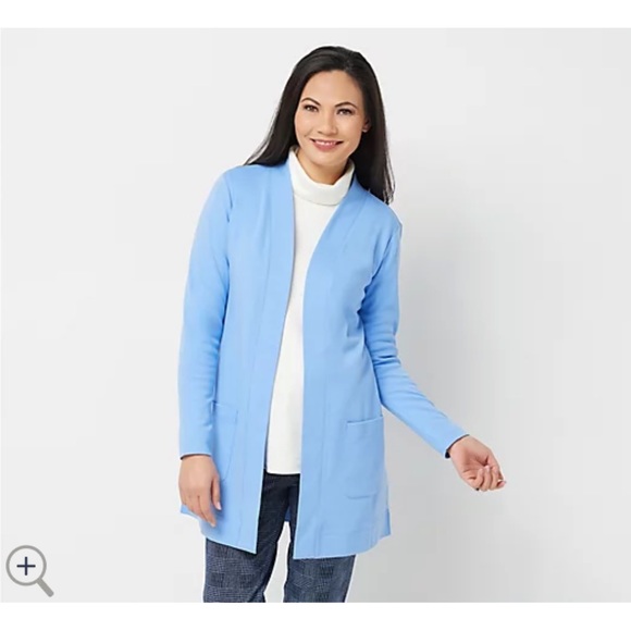 Isaac Mizrahi Essentials open front knit cardigan - black - Picture 4 of 4